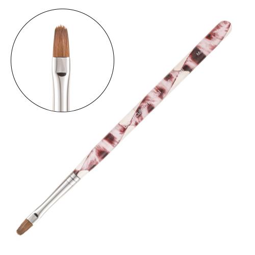 Bio ジェルブラシ #6 オーバル ピンクレオパード