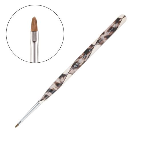 Bio ジェルブラシ #0 ミニオーバル グレイレオパード