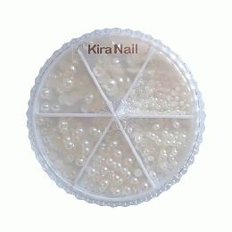 KiraNail パールセット ハーフラウンド オフホワイト PE-SET-HROW
