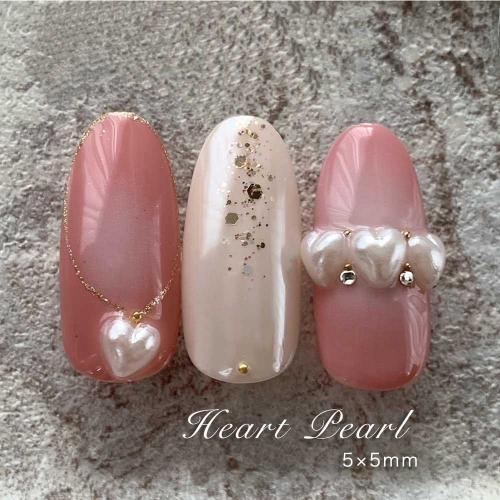 KiraNail ハートパール オフホワイト 5mm×5mm 30個入 PA-HER-OW5